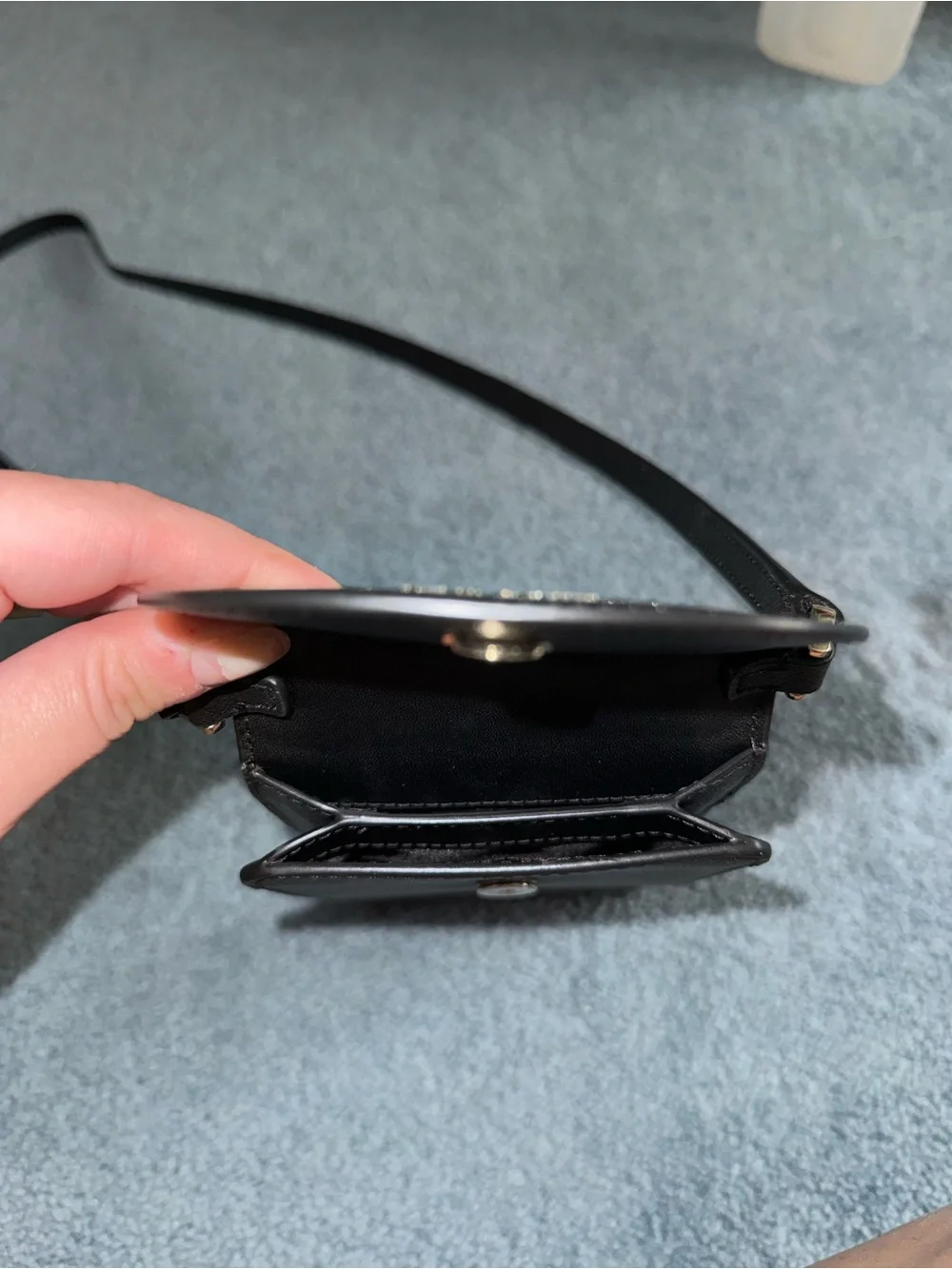kate spade black leather crossbody phone pouch with flap